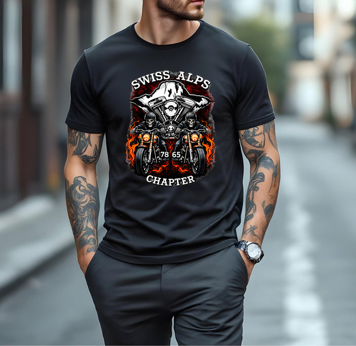 Swiss Alps Chapter T-Shirts Version 1 - Skull