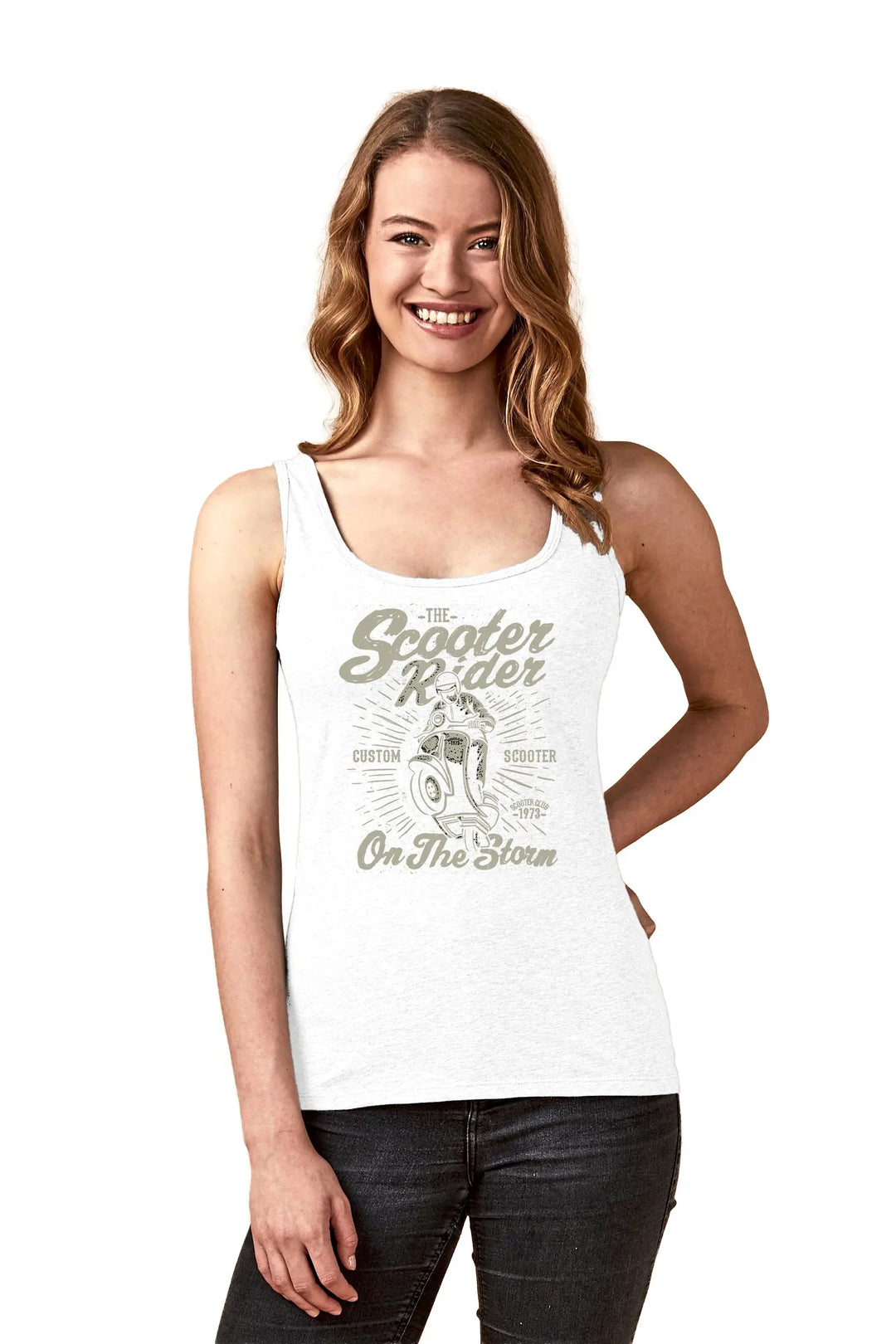 Vespa Tanktop Frauen 38, stylisches Tanktop für Scooter-Liebhaber, ideal für sonnige Tage.